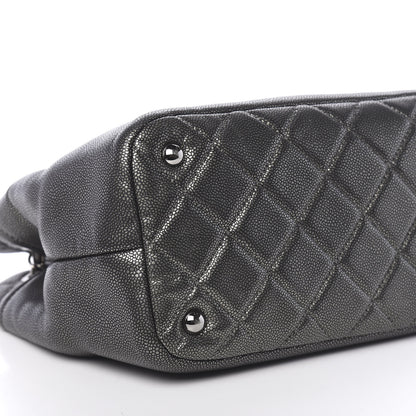 Chanel Metallic Caviar Quilted CC Timeless Tote Dark Silver 9 of 10
