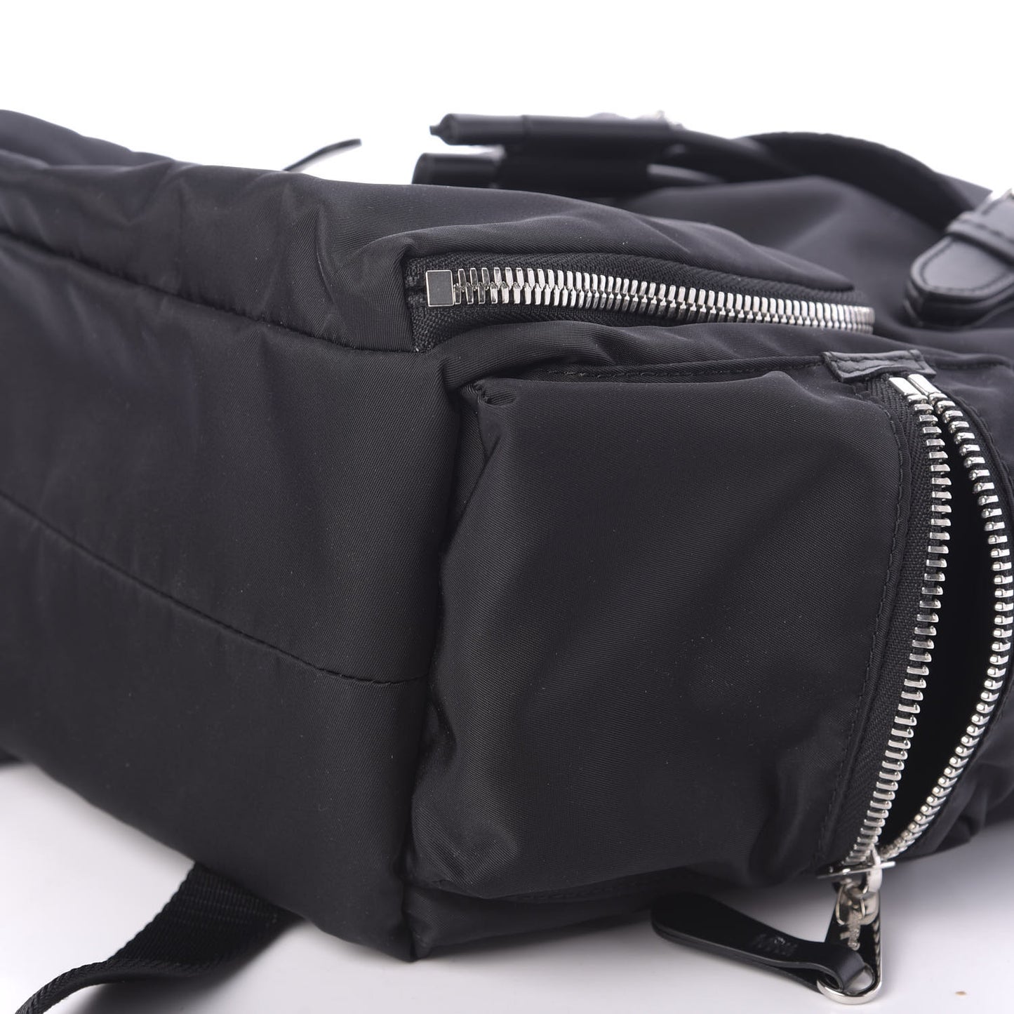 Nylon Logo Print Medium Rucksack Backpack Black