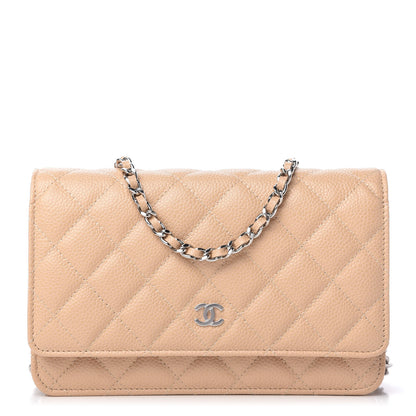 Chanel Caviar Quilted Wallet On Chain WOC Beige Clair 1 of 12