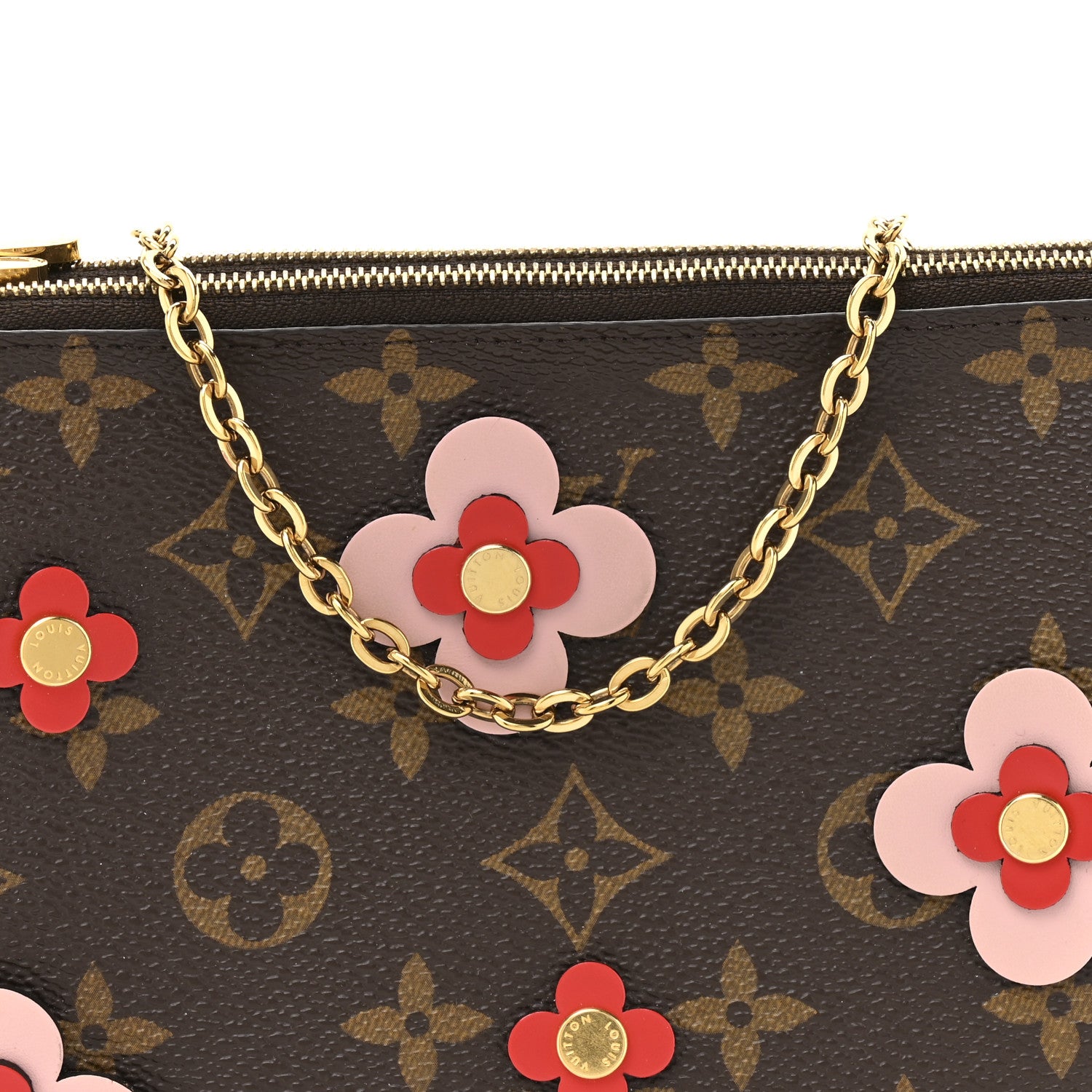 Louis Vuitton Monogram Blooming Flowers Double Zip Pochette