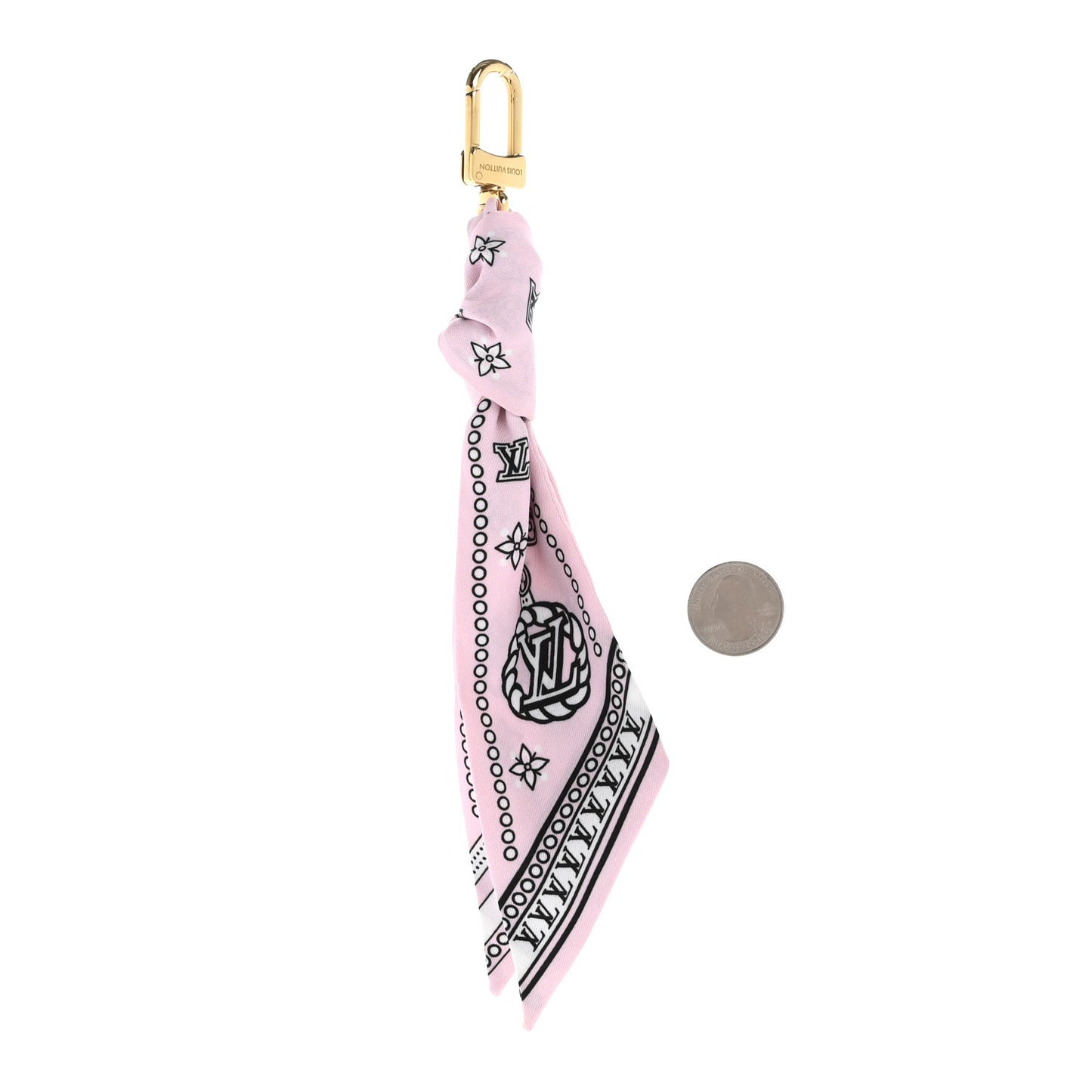 Monogram Bandana Bag Charm Pink