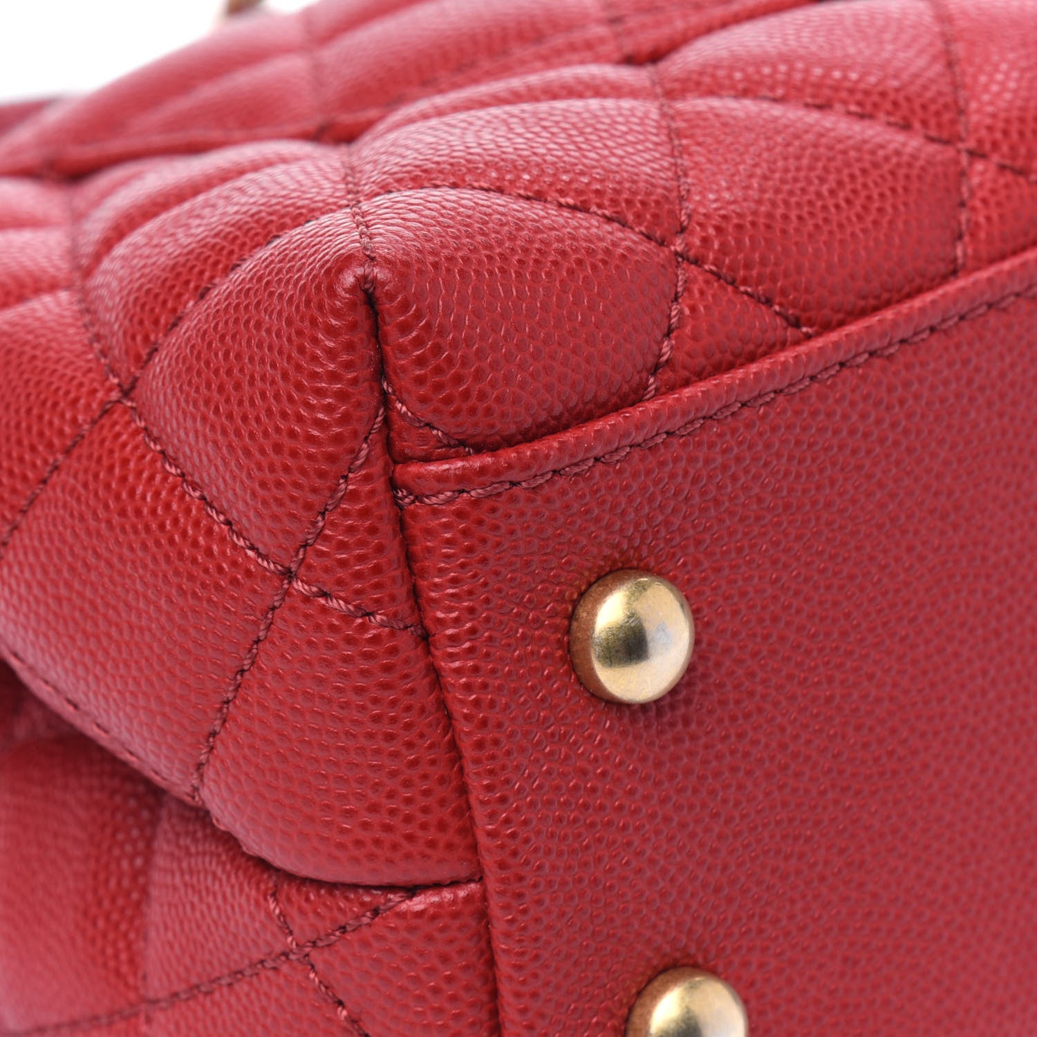 Chanel Caviar Lizard Embossed Quilted Mini Coco Handle Flap Red 14 of 19