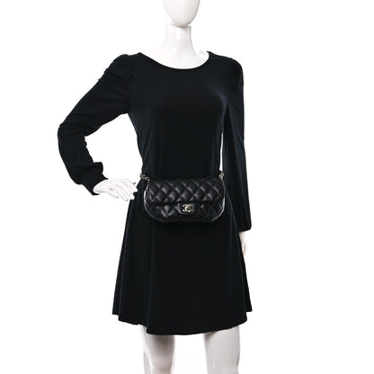 Chanel Calfskin Quilted CC Uniform Flap Belt Bag Black 2 of 9