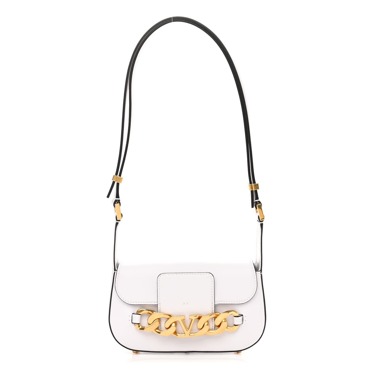 Valentino Garavani Calfskin Small Vlogo Chain Shoulder Bag Optic White 1 of 8