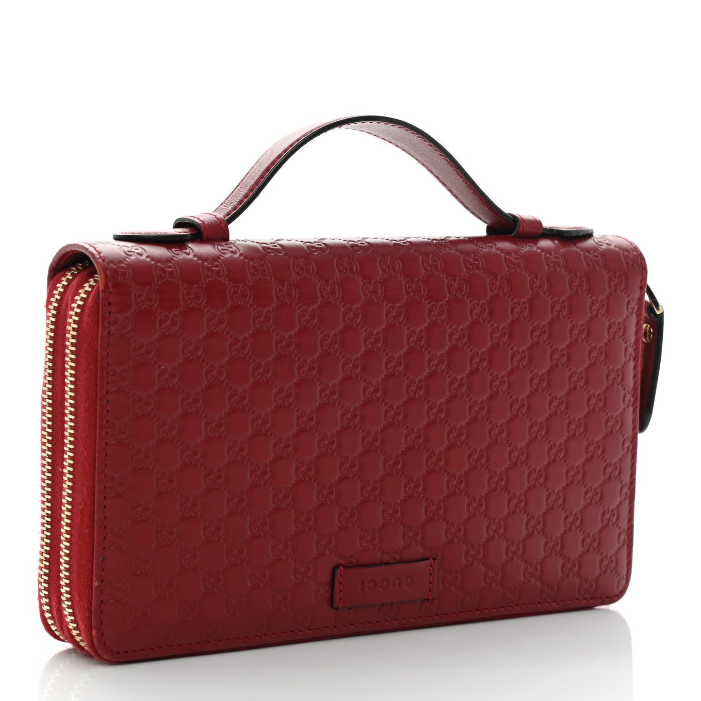 Guccissima Signature Travel Document Case Hibiscus Red