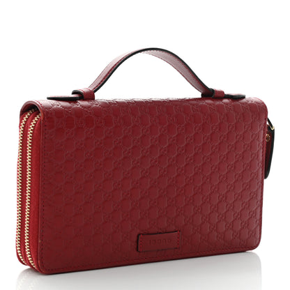 Gucci Guccissima Signature Travel Document Case Hibiscus Red 1 of 8