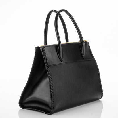 Prada Saffiano Whipstitch Medium Paradigme Bag Nero Black 3 of 6