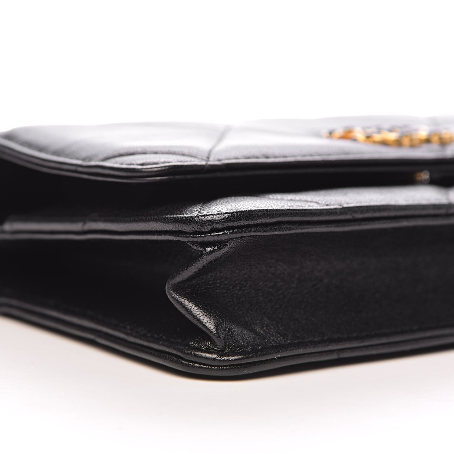 Chanel Goatskin Quilted 19 Wallet On Chain WOC Black 12 of 15