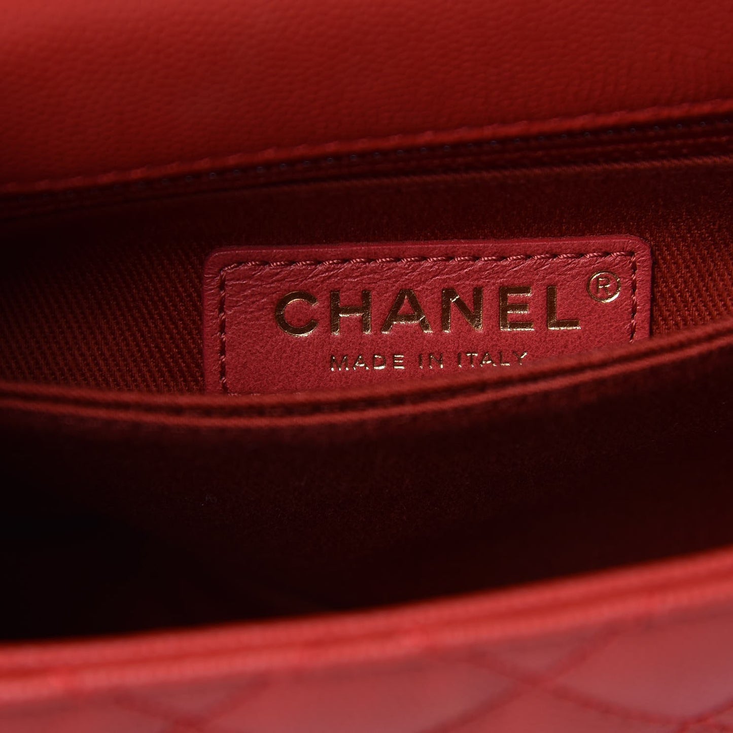 Caviar Quilted Mini Coco Handle Flap Red