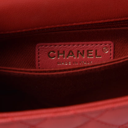 Chanel Caviar Quilted Mini Coco Handle Flap Red 6 of 9