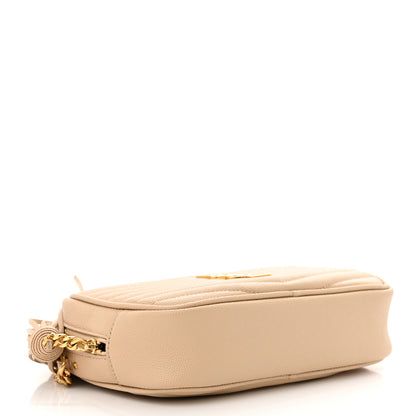 Saint Laurent Grain De Poudre Matelasse Monogram Mini Lou Camera Bag Nude Powder 4 of 12