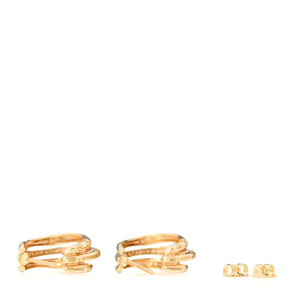 John Hardy 18K Yellow Gold Diamond Bamboo J Hoop Earrings 3 of 4