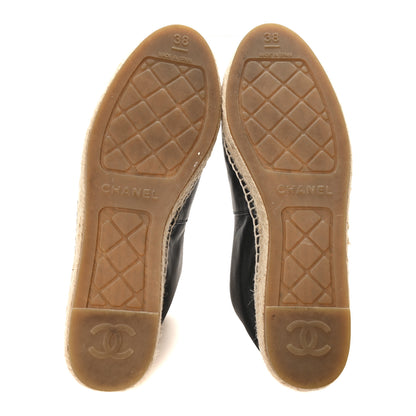 Chanel Lambskin CC Espadrilles 38 Black 6 of 9