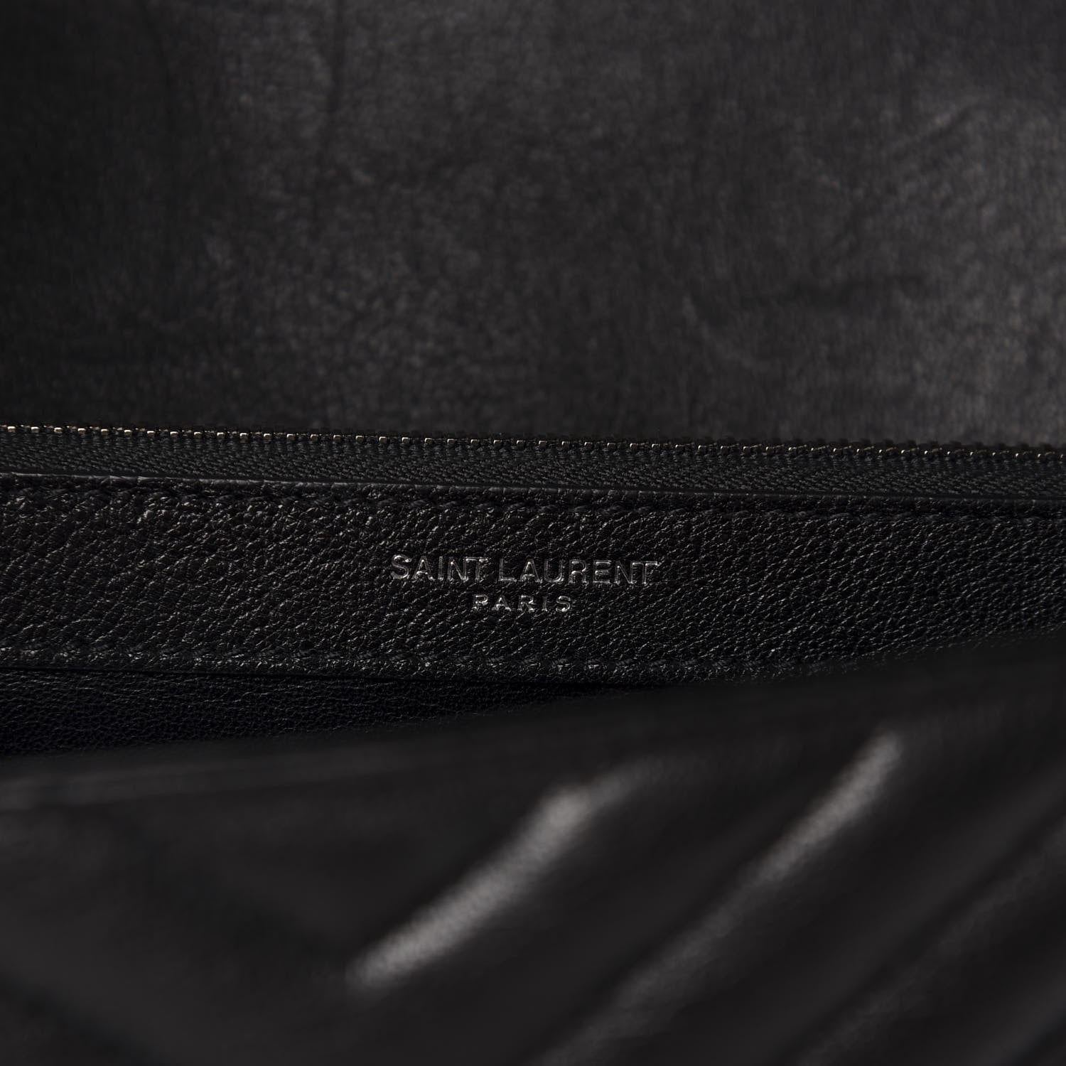 Saint Laurent Sheepskin Matelasse Chevron Monogram Large College Satchel Black 11 of 14