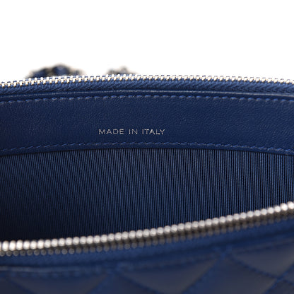 Chanel Lambskin Quilted Small Clutch With Chain Blue 6 of 8