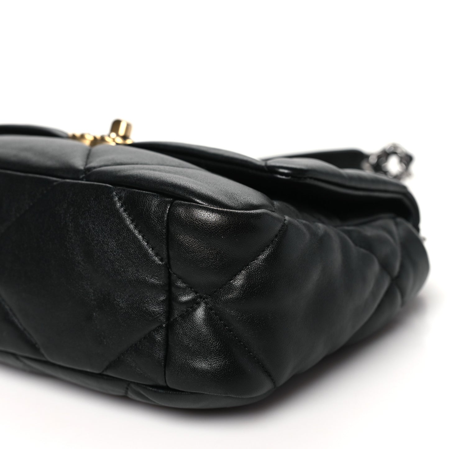 Goatskin Quilted Medium Chanel 19 Flap Black