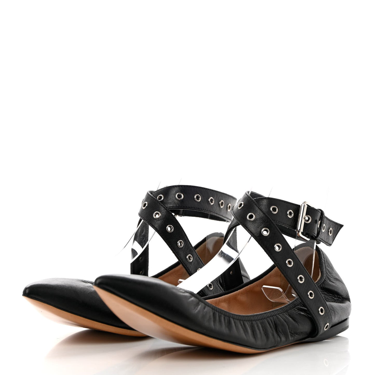 Nappa Love Latch Ballerina Flats 37 Black