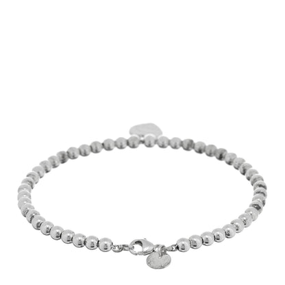 Tiffany Sterling Silver 4mm Return To Tiffany Heart Tag Bead Bracelet 2 of 3