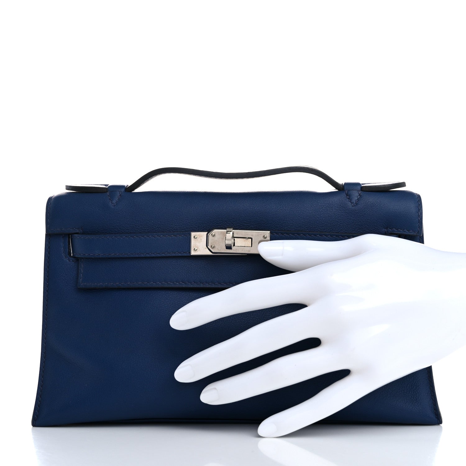 Hermes Swift Kelly Pochette Clutch Bleu Saphir 2 of 11
