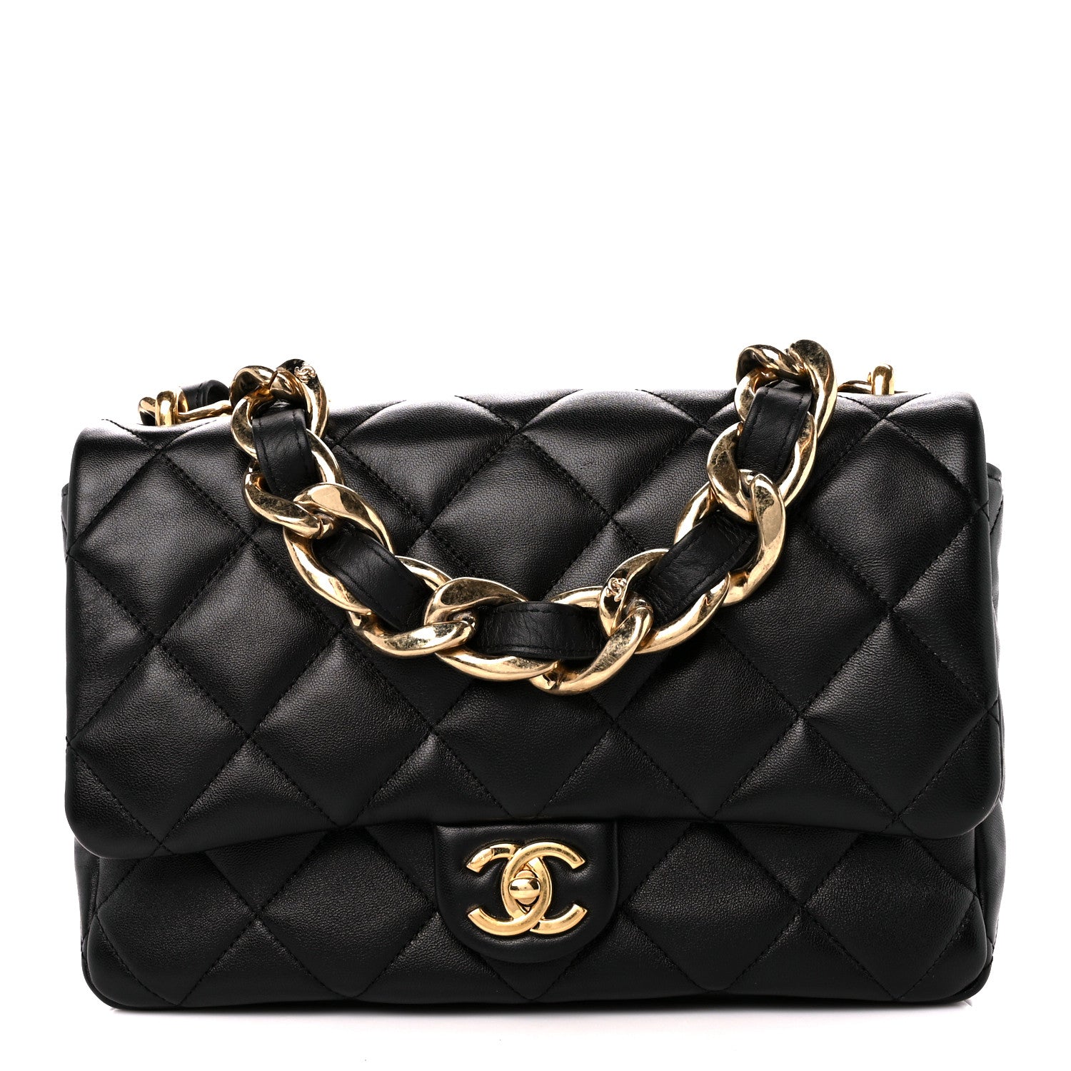 Chanel Lambskin Quilted Large CC Funky Town Flap Black 1 of 12