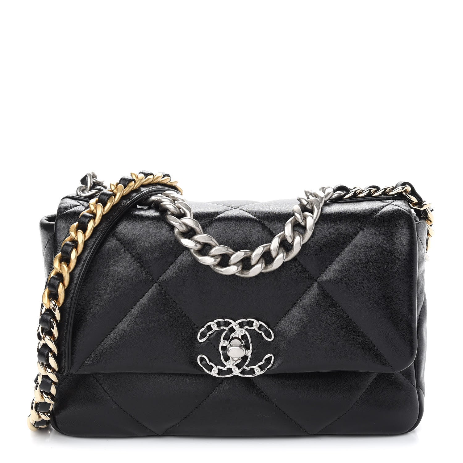 Chanel Lambskin Quilted Medium Chanel 19 Flap Black 1 of 9