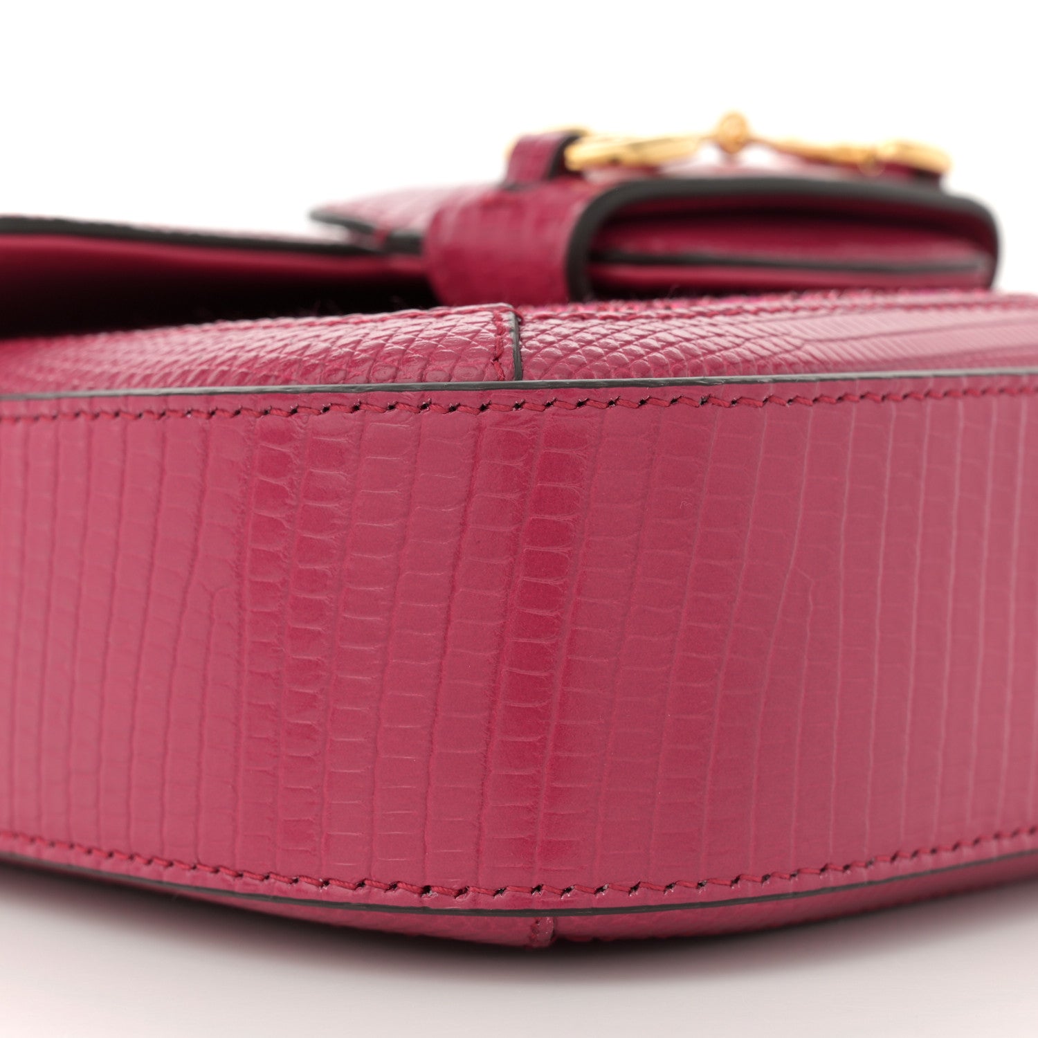 Gucci Canvas Calfskin Crystal GG Monogram Snakeskin Mini Horsebit 1955 Shoulder Bag Pink 9 of 11