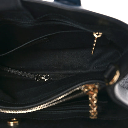 Chanel Grained Calfskin Small Neo Executive Shopper Tote Dark Blue Black 5 of 16
