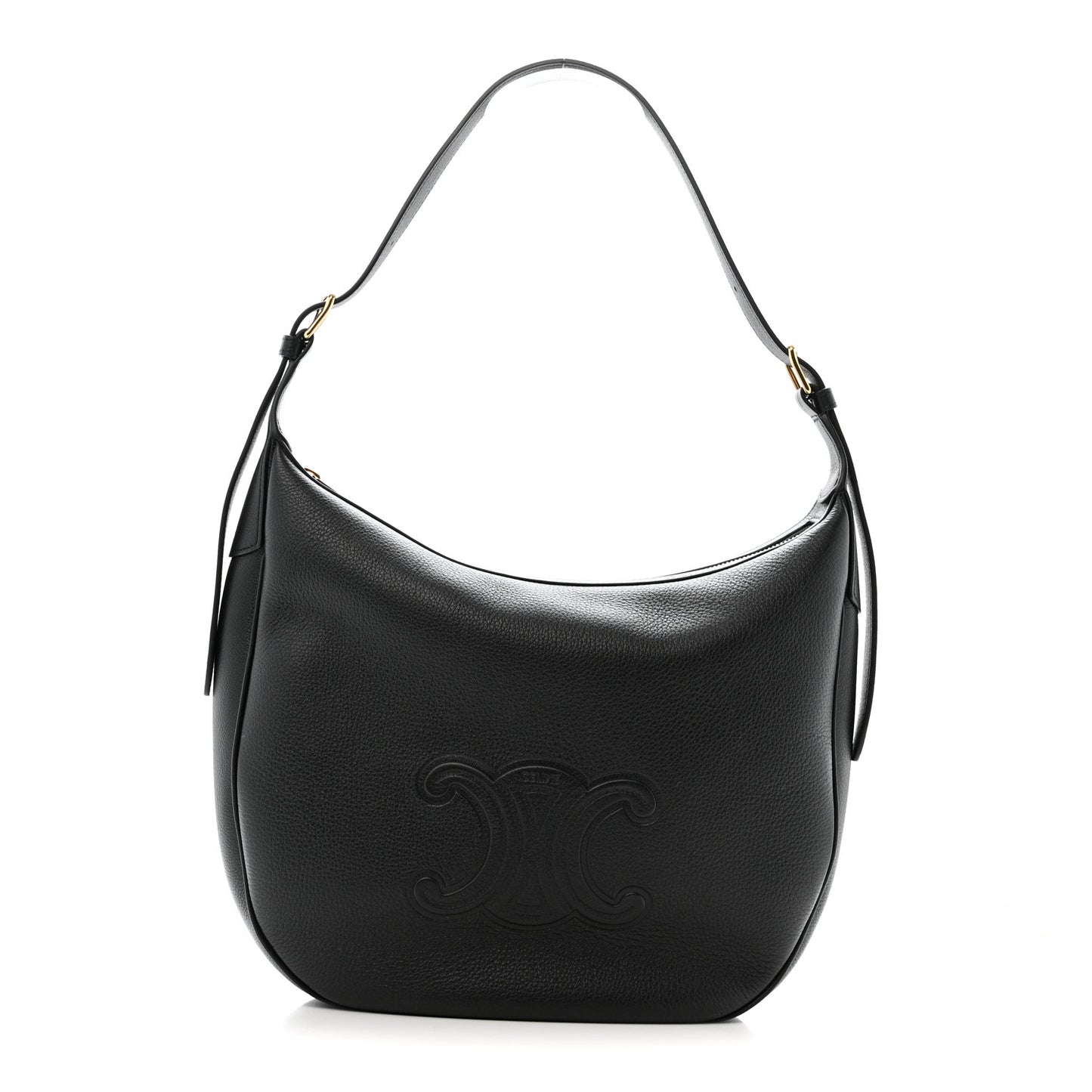 Supple Calfskin Medium Triomphe Heloise Shoulder Bag Black