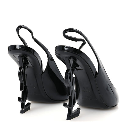 Saint Laurent Patent Opyum 110 Slingback Pumps 37.5 Black 5 of 10
