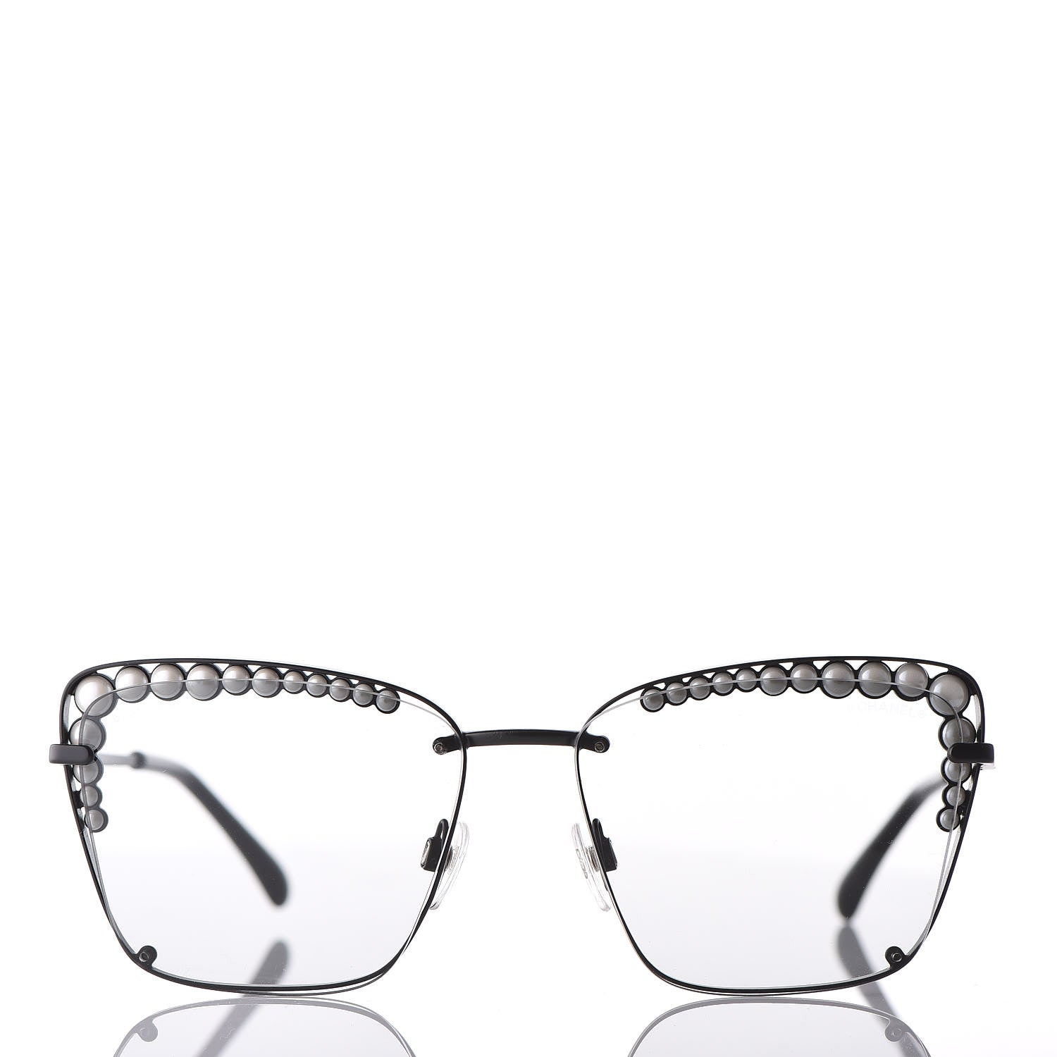 Chanel Square Frame Pearl Sunglasses 4235-H Black 3 of 8