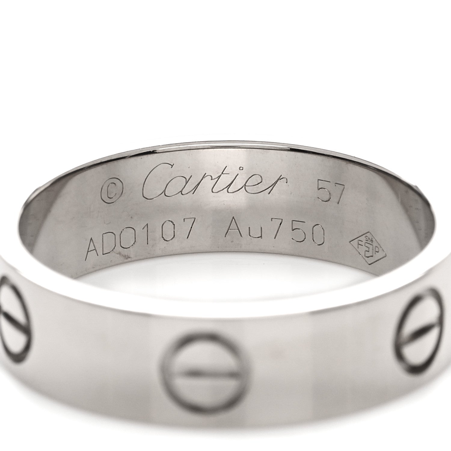 Cartier 18K White Gold 5.5mm LOVE Ring 57 8 3 of 3
