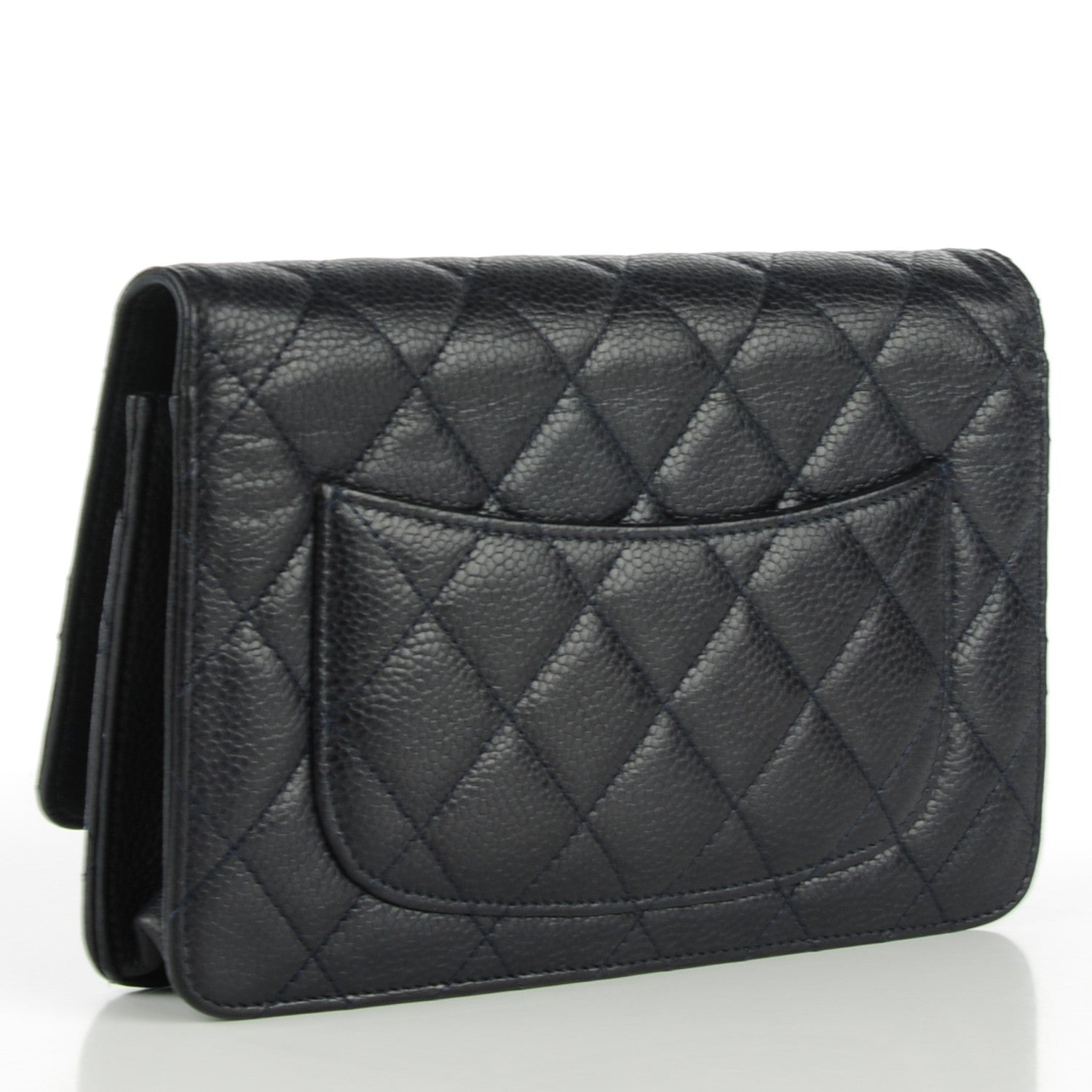 Chanel Caviar Quilted Wallet on Chain WOC Navy 3 of 8