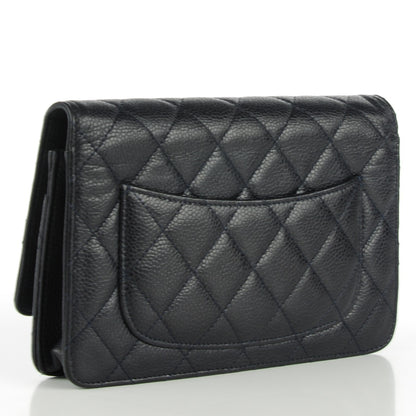 Chanel Caviar Quilted Wallet on Chain WOC Navy 3 of 8