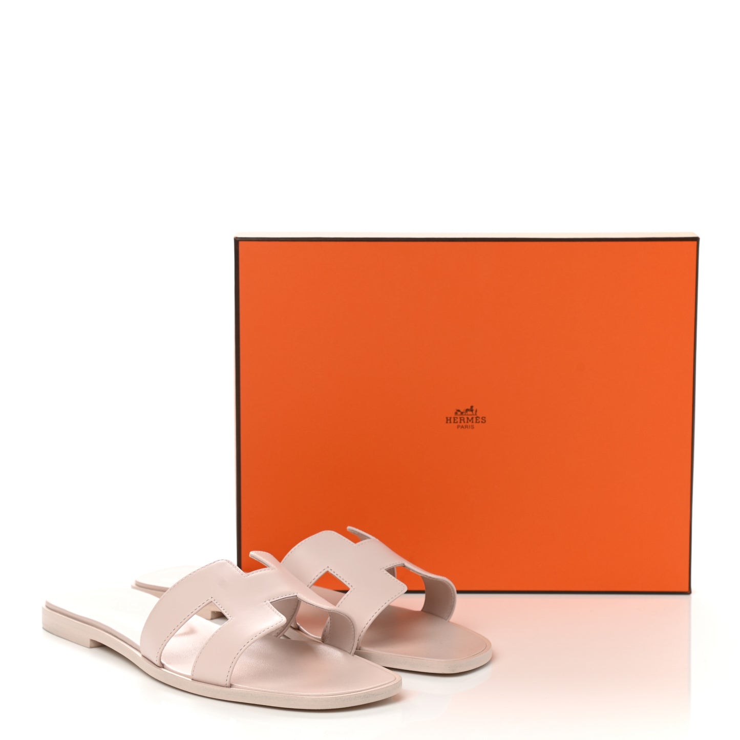 Box Calfskin Oran Sandals 41 Rose Pale