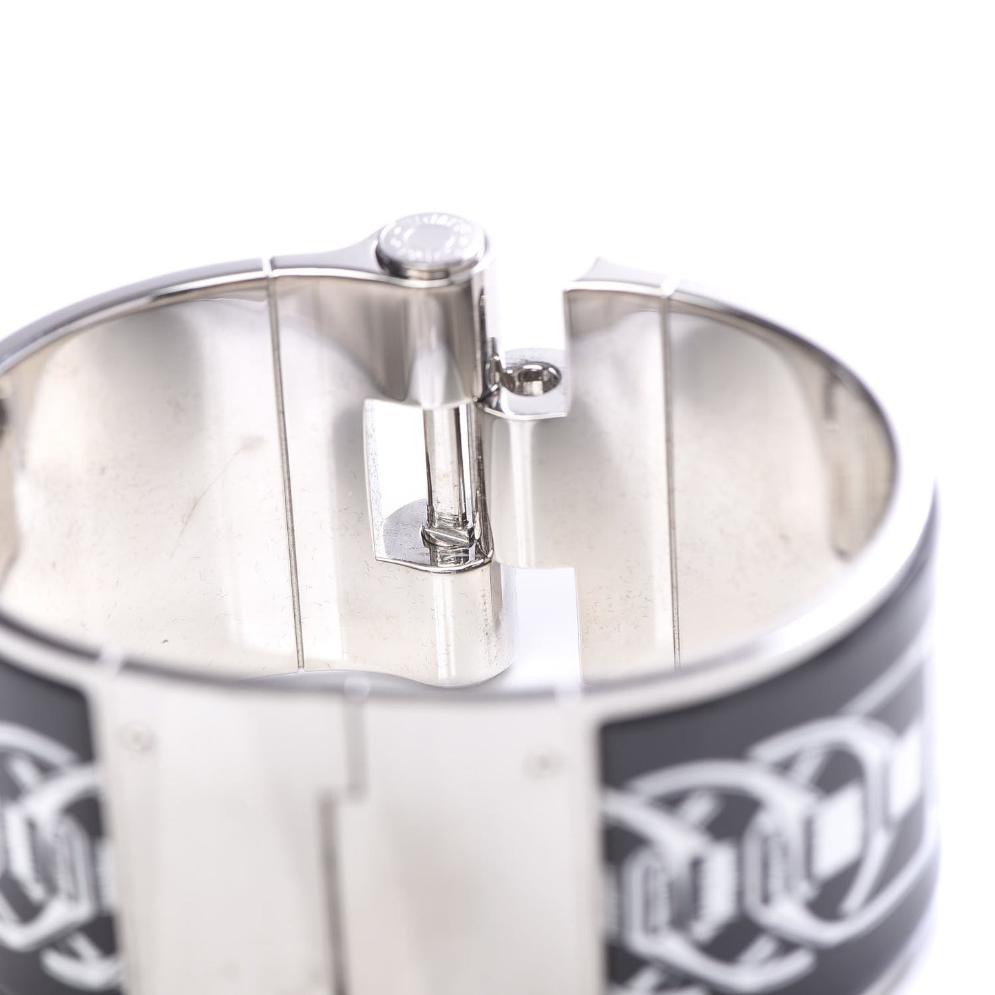 Enamel Printed Extra Wide Balades Equestres Hinged Bracelet S Positif Negatif