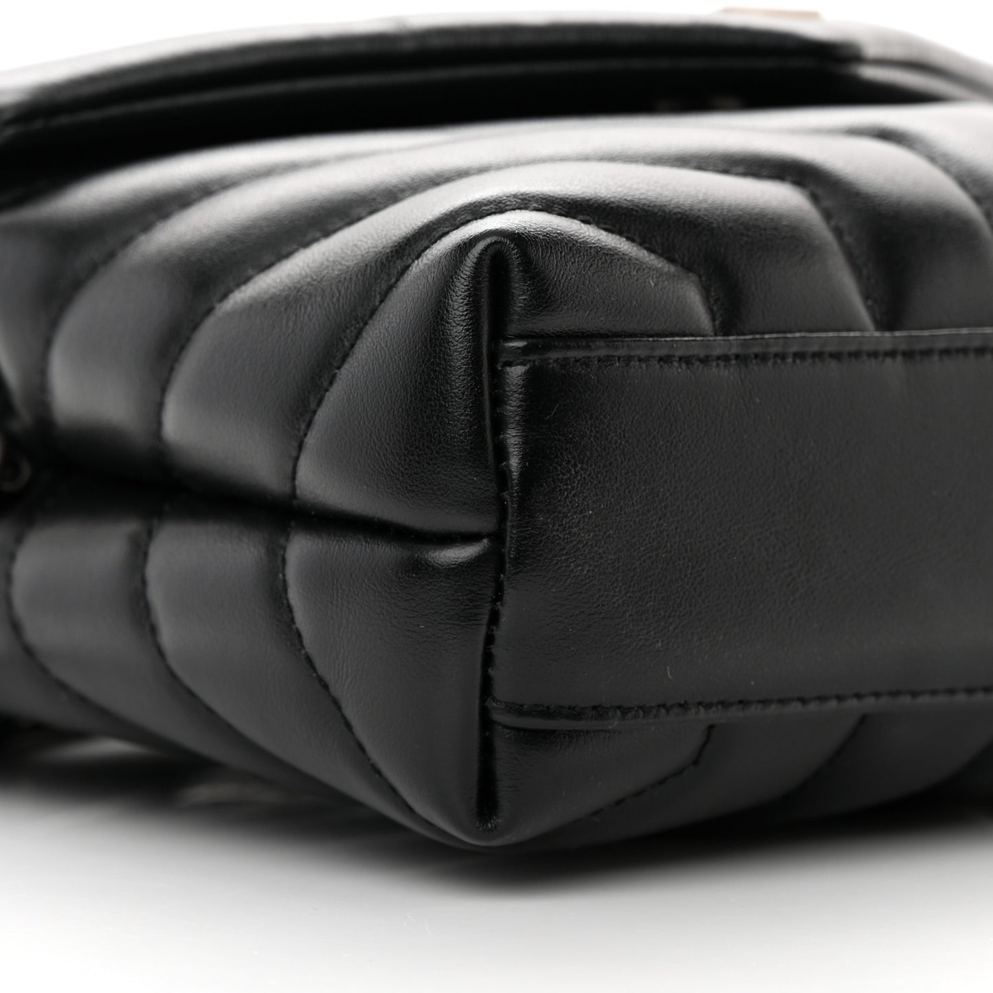 Calfskin Y Quilted Monogram Toy Loulou Crossbody Bag Black