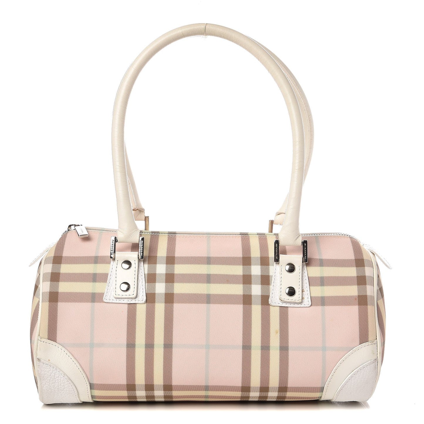 Candy Check Barrel Satchel Pink White