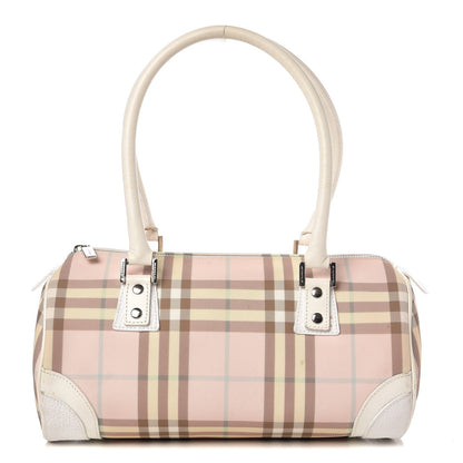 Burberry Candy Check Barrel Satchel Pink White 1 of 14
