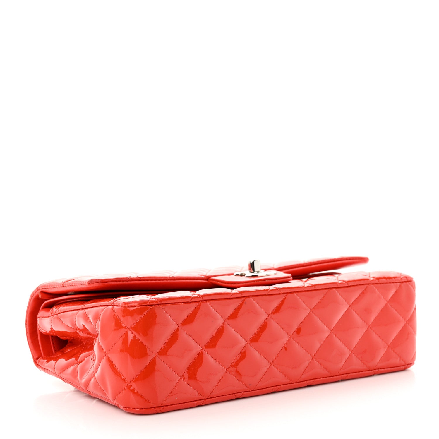 Chanel Patent Quilted Medium Double Flap Red 4 of 12