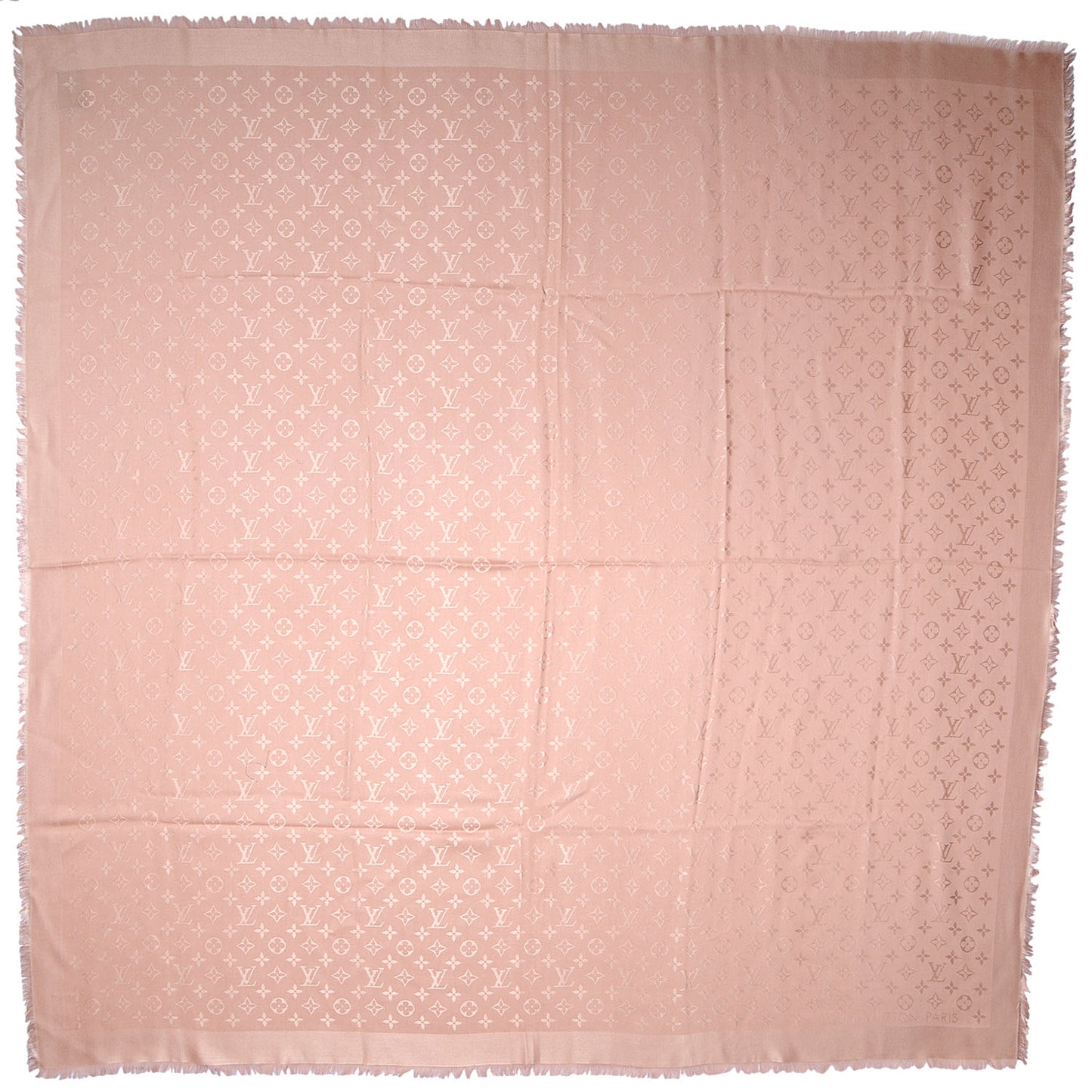 Wool Silk Monogram Shawl Rose Petale