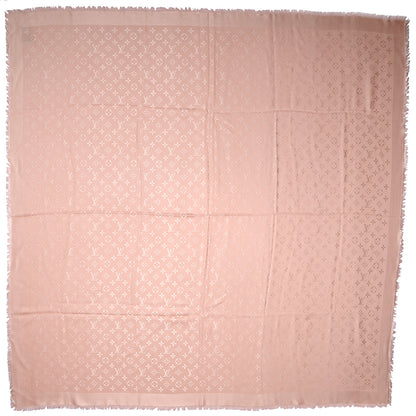 Louis Vuitton Wool Silk Monogram Shawl Rose Petale 3 of 5