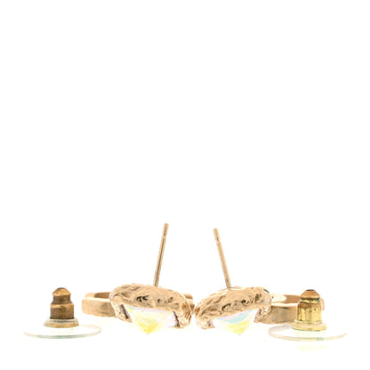 Chanel Iridescent Baguette Crystal CC Drop Earrings Gold 3 of 5