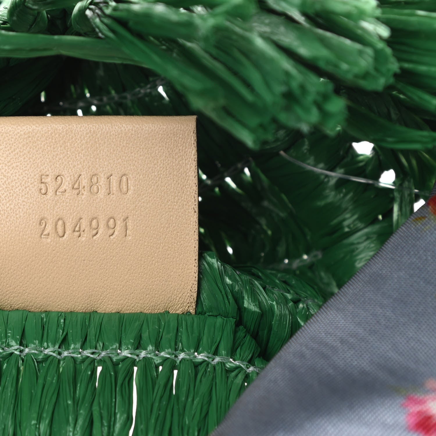 Gucci Raffia Linen Web Cestino Tote Bag Red Green 8 of 11