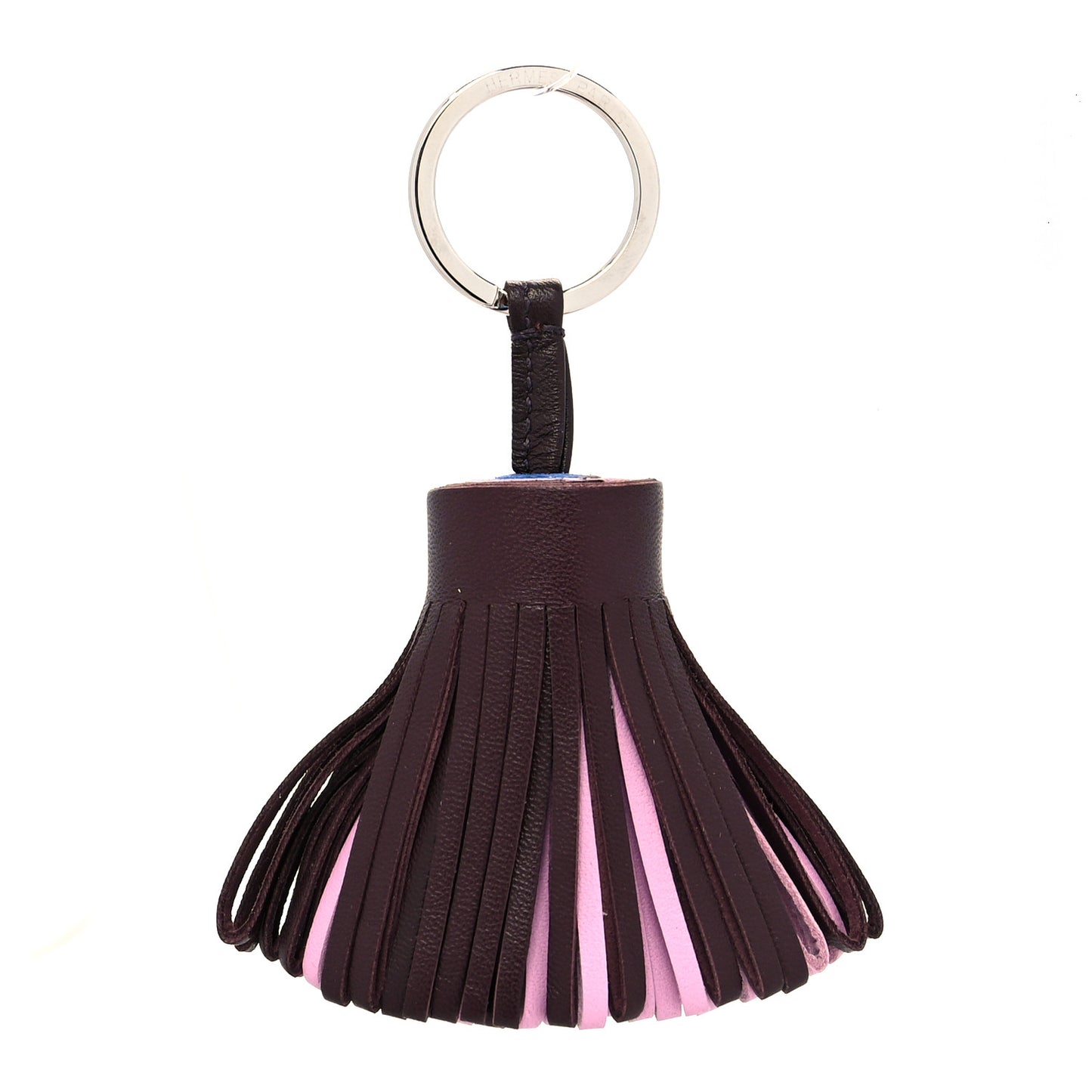 Lambskin Tri-Color Carmen Tassel Key Holder Rouge Sellier Mauve Sylvestre Bleu France