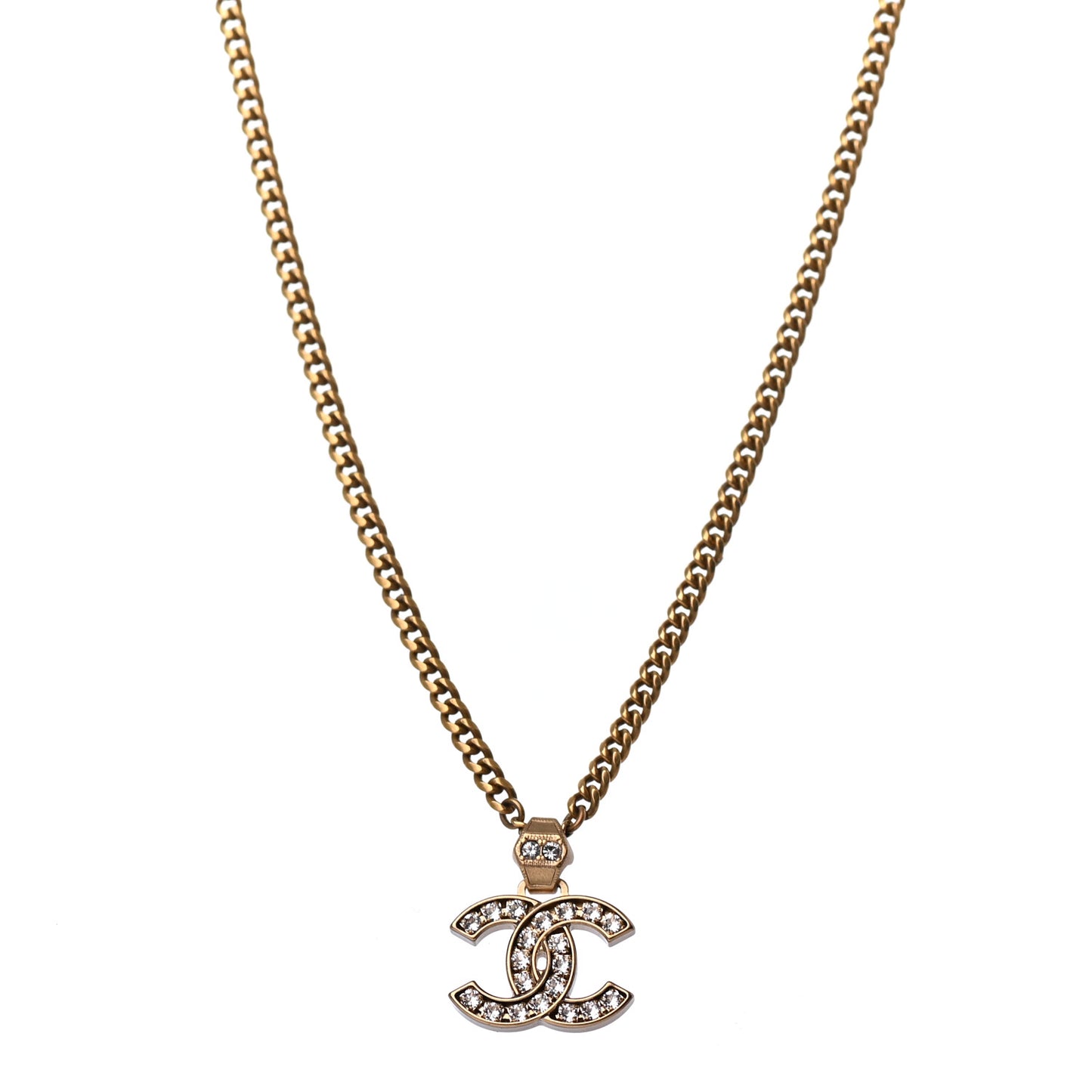 Crystal CC Necklace Gold