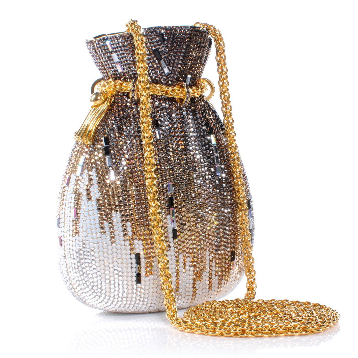 Swarovski Crystal Igloo Pattern Pouch Minaudiere Evening Bag