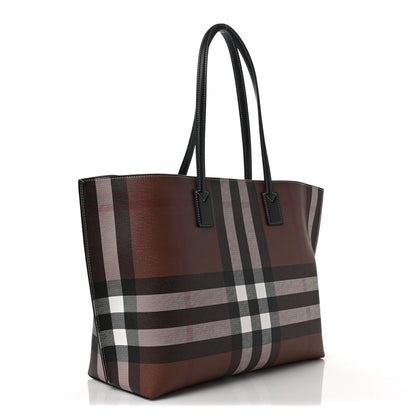 Burberry E-Canvas Check Medium Soft TB Tote Dark Birch Brown 2 of 5