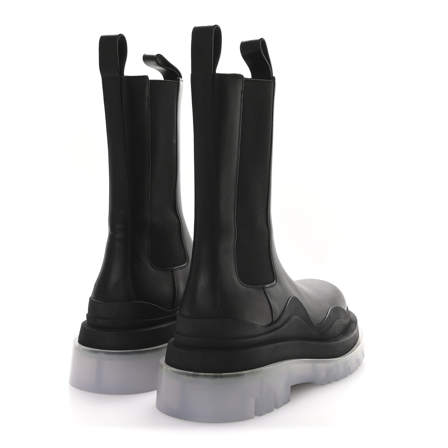 Bottega Veneta Calfskin The Tire Chelsea Boots 37 Black Transparent 5 of 9
