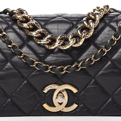 Chanel Aged Calfskin Quilted Medium Pondichery Flap Black 10 of 10
