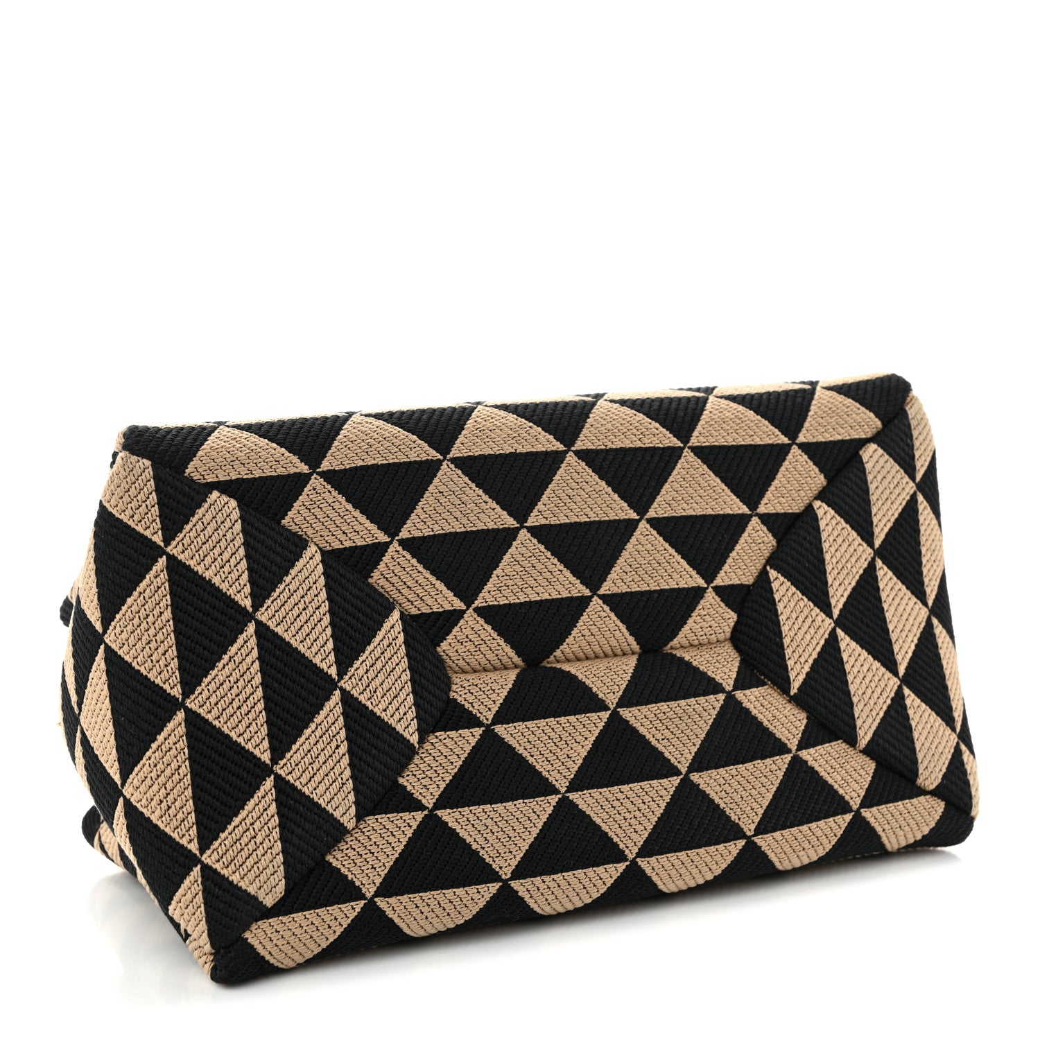 Prada Jacquard Triangolo Symbole Embroidered Small Shoulder Bag Black Corda 4 of 12